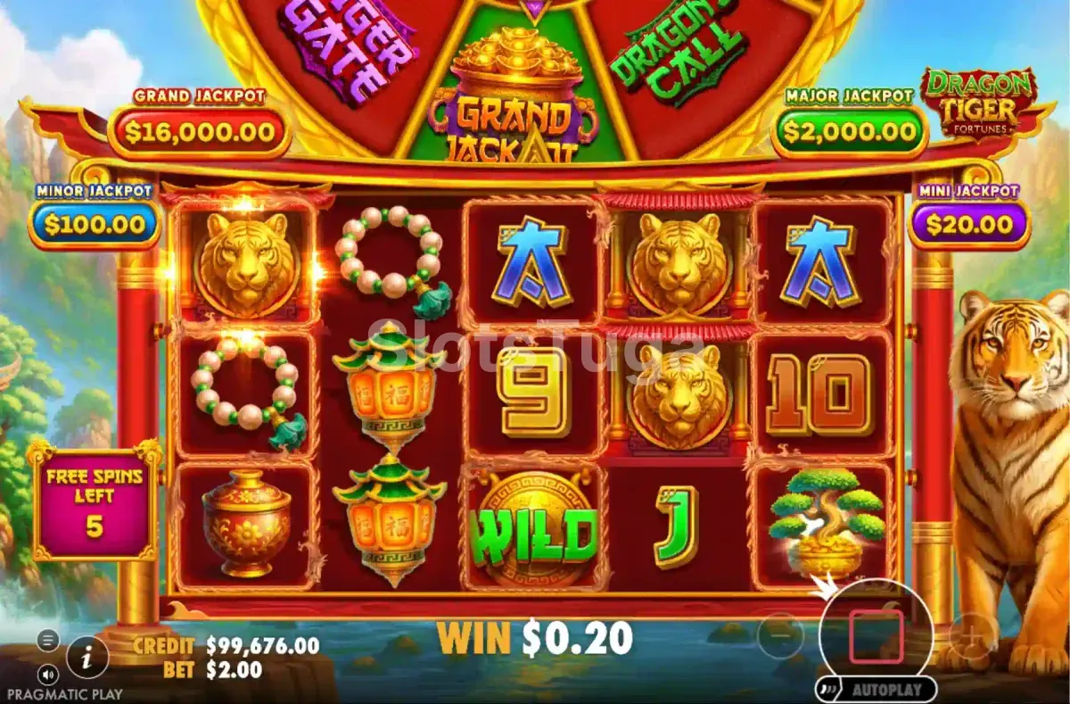 Rodadas grátis da Dragon Tiger Fortunes com multiplicadores ativos