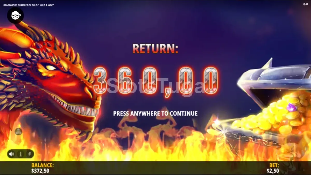 Big win na Dragonfire Chamber of Gold com multiplicadores ativos