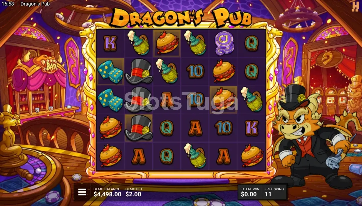 Rodada de free spins em Dragons Pub