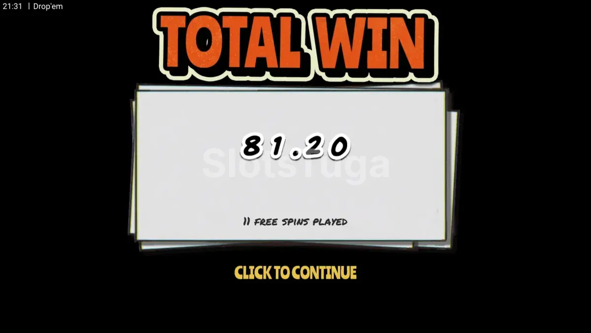 Grande vitória na slot Drop 'Em com multiplicador expressivo na tela
