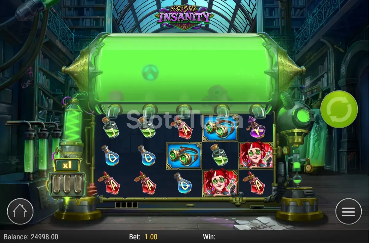 Cascata com multiplicador no jogo base de Drops of Insanity