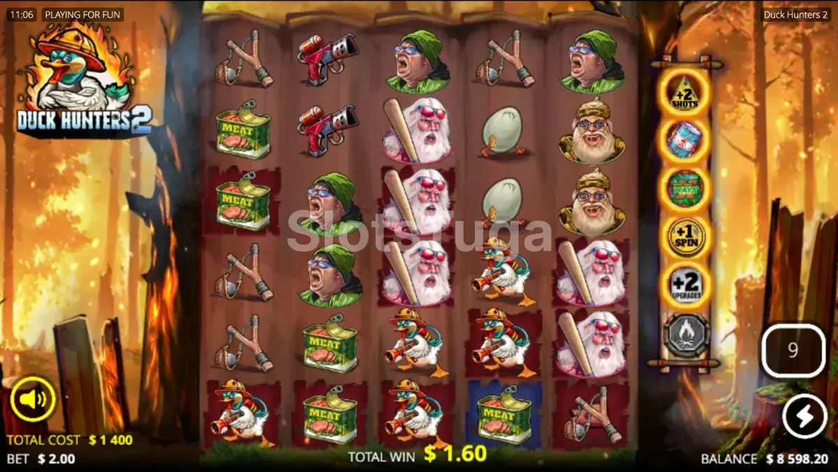 Ronda de free spins em Duck Hunters 2