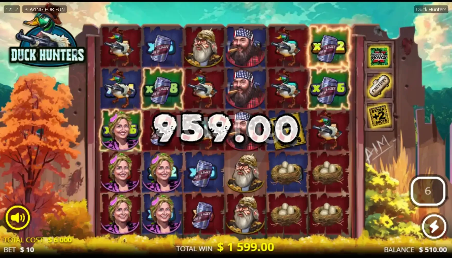 Grande vitória no Duck Hunters com multiplicador explodindo na tela