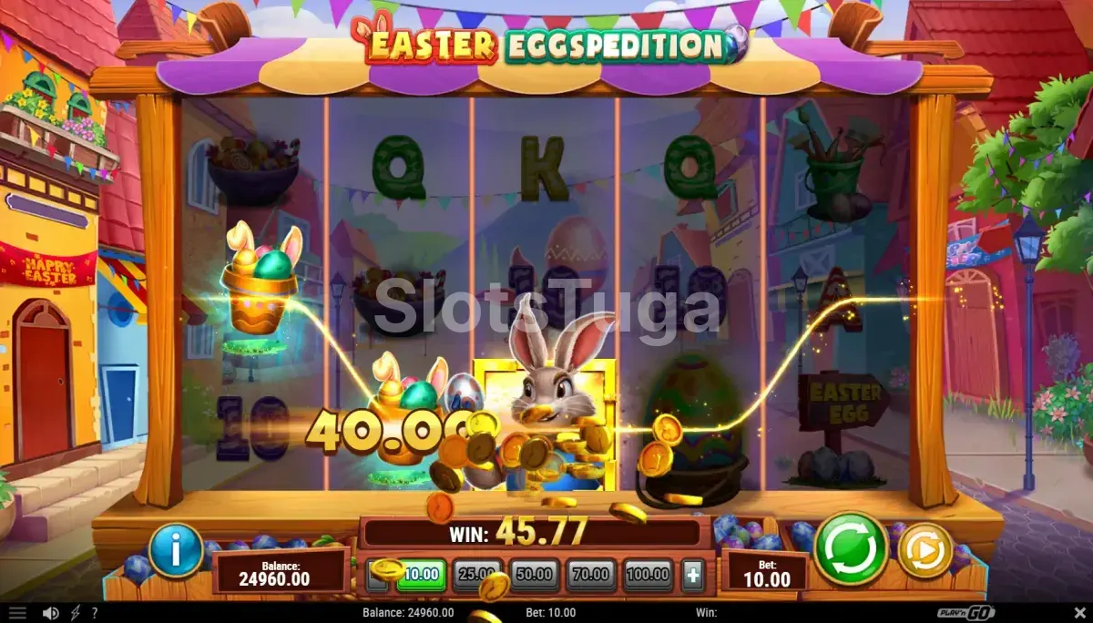 Resultado de um giro da Easter Eggspedition durante o Instant Prize Bonus
