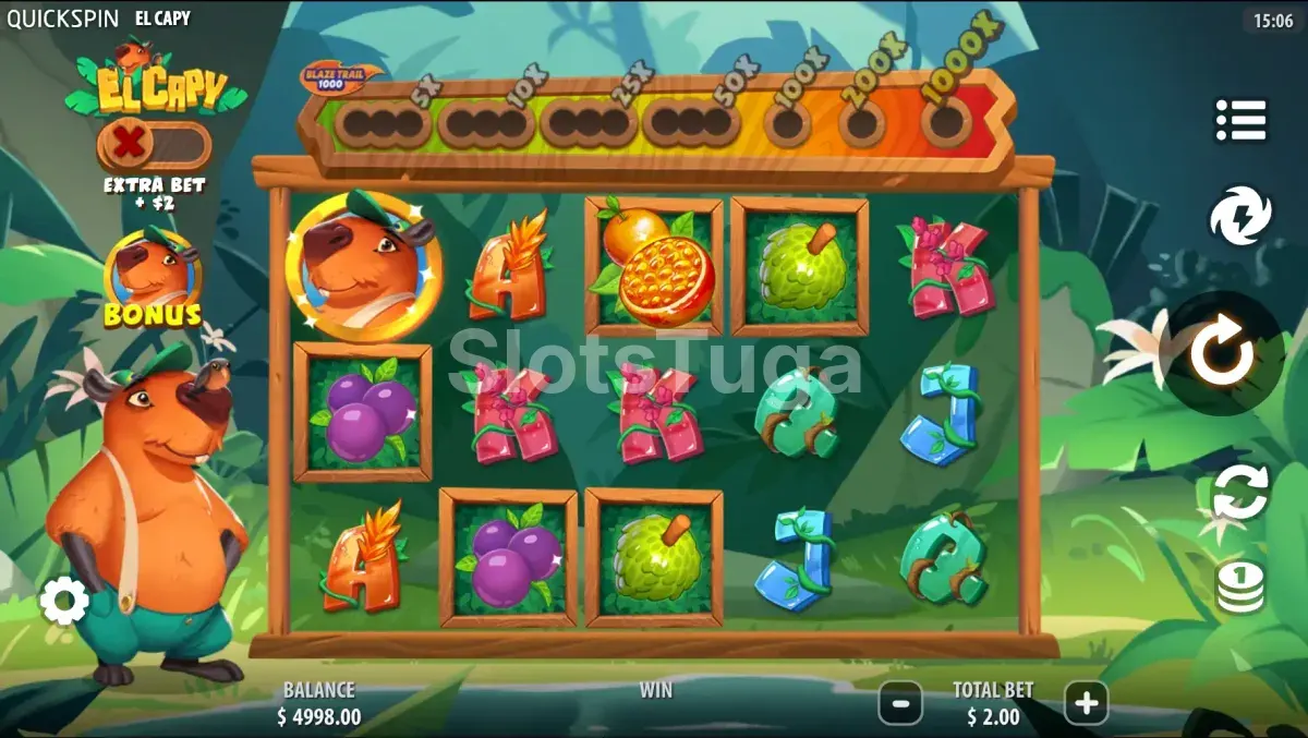 Jogo base do El Capy com a capivara ao lado dos rolos
