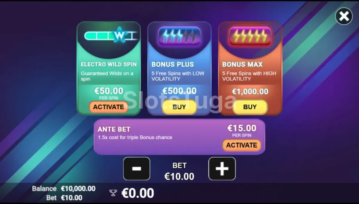 Opção de compra de bônus no Electro Cubes da Avatar UX