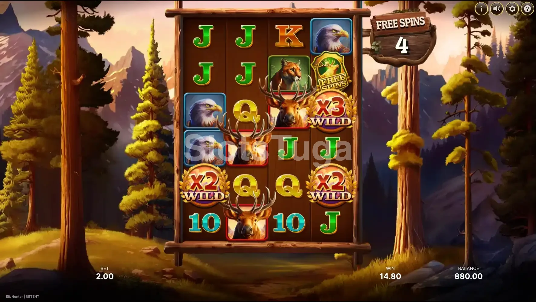 Rodadas grátis da Elk Hunter com Multiplier Wilds fixos no grid