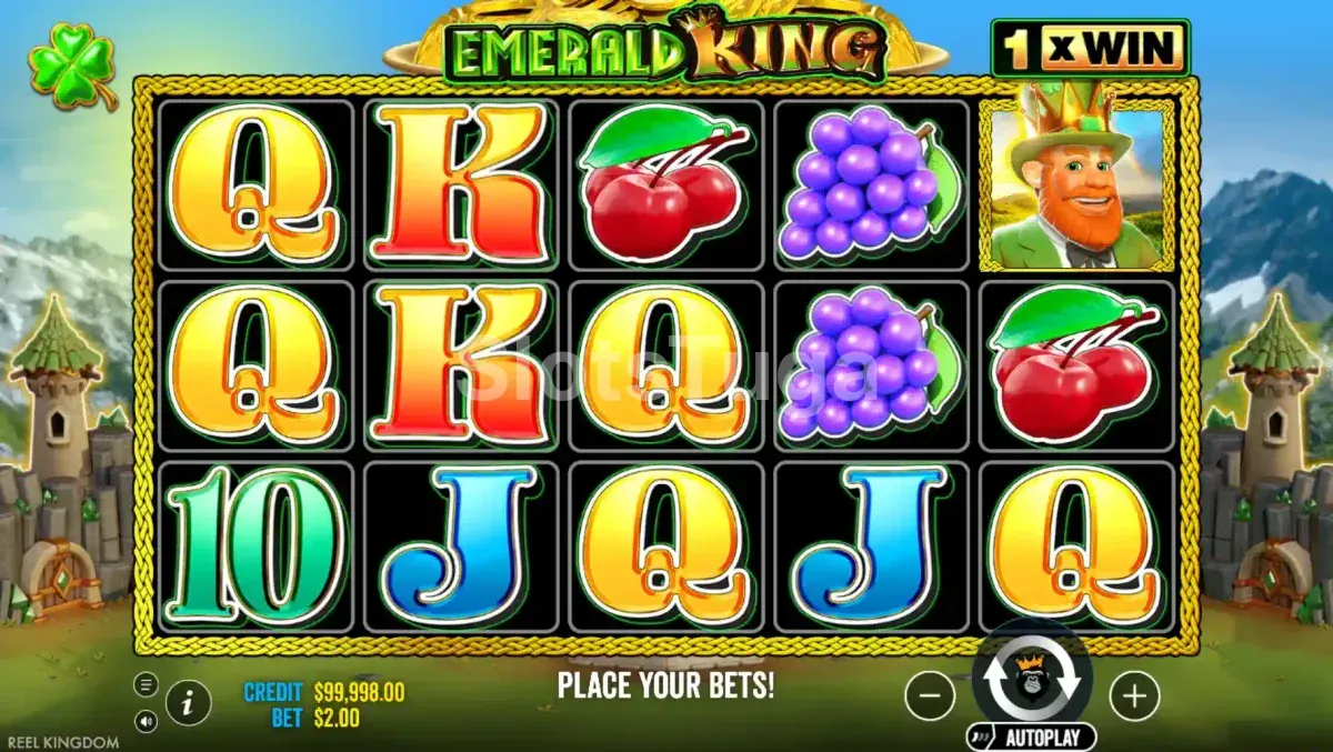 Tela inicial do Emerald King com os rolos carregados