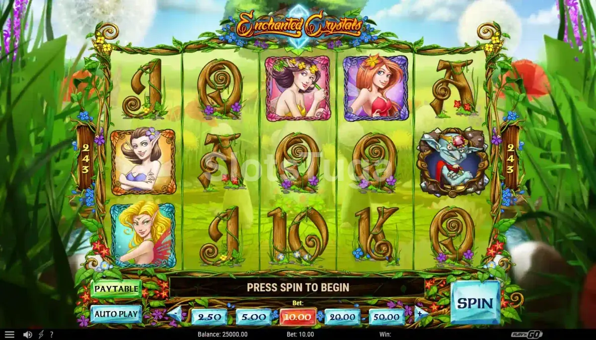 Tela principal do jogo base da Enchanted Crystals