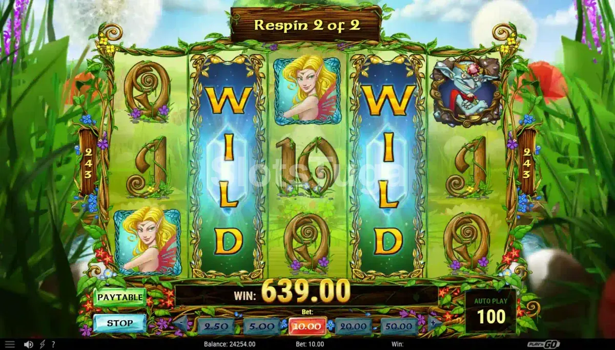 Sequência de respins em ação na Enchanted Crystals