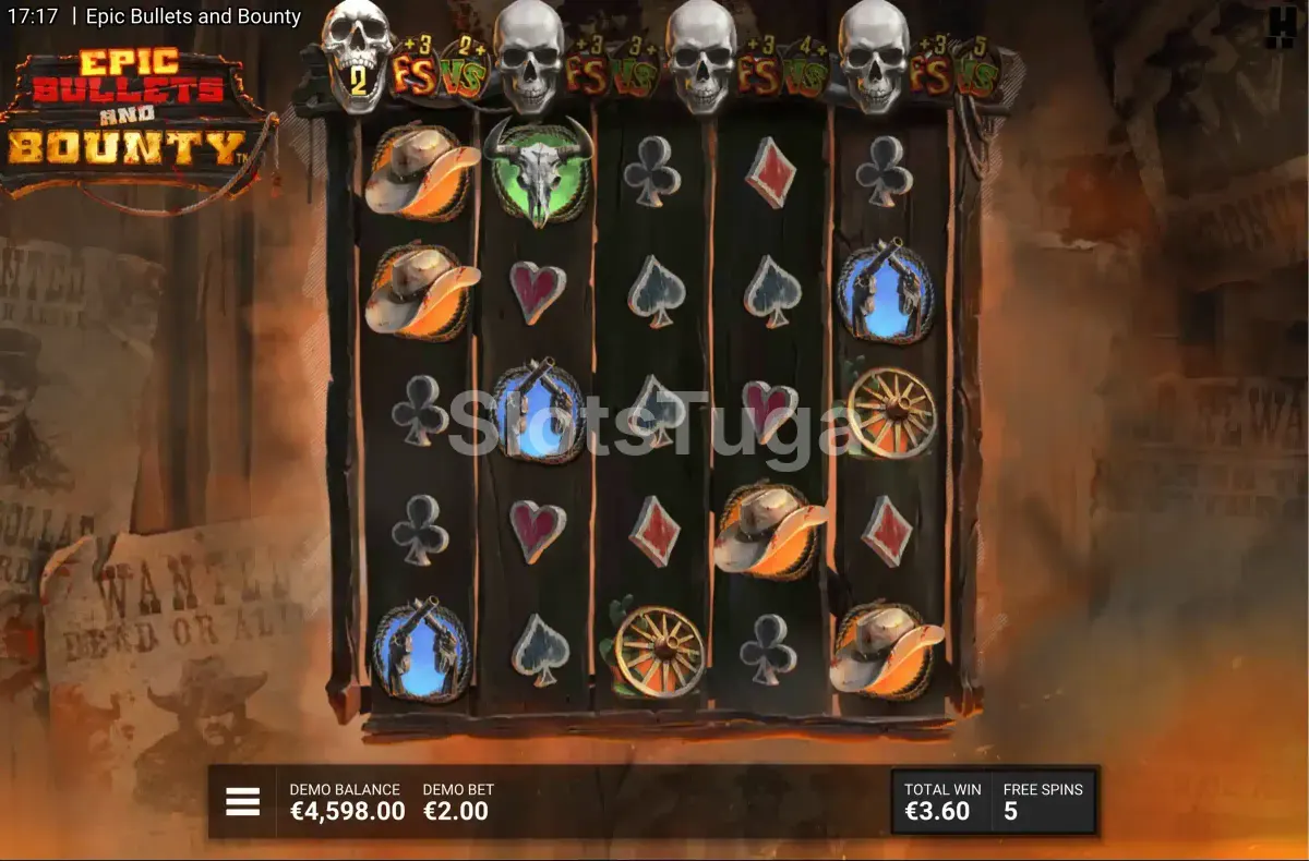 Rodadas grátis da Epic Bullets & Bounty com multiplicadores ativos