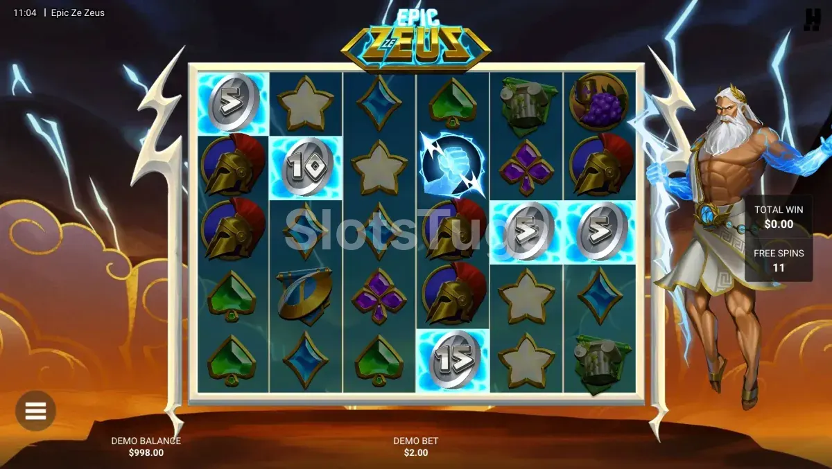 Rodada de giros grátis Ze Zeus Might Superstar no Epic Ze Zeus