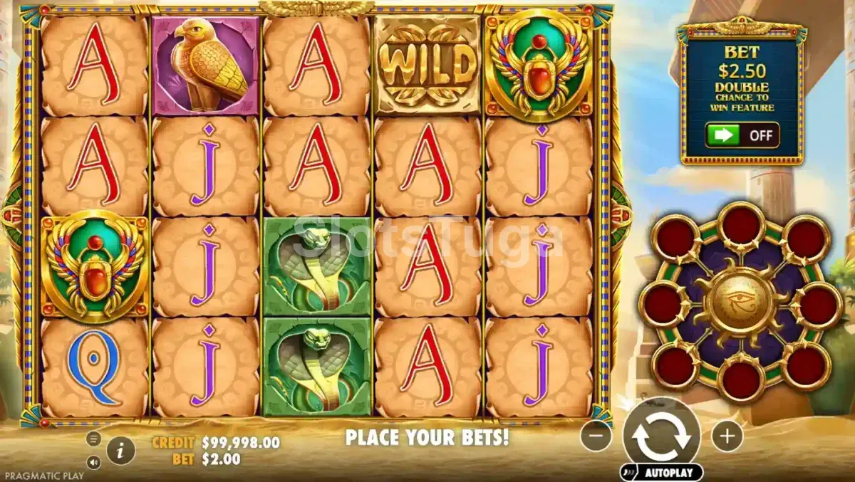 Base game em ação na slot Eye of Cleopatra