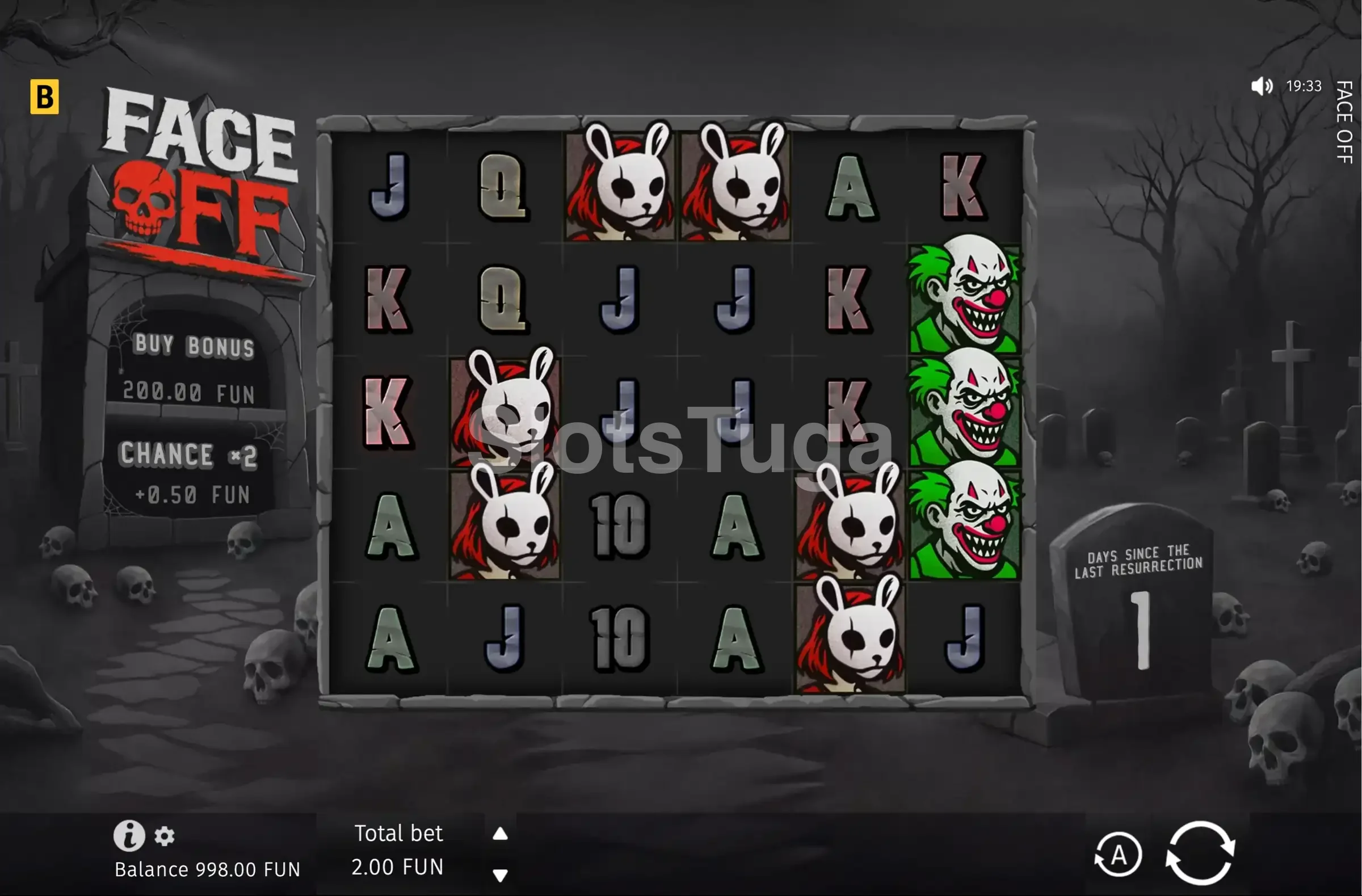 Jogo base da slot Face Off da BGaming