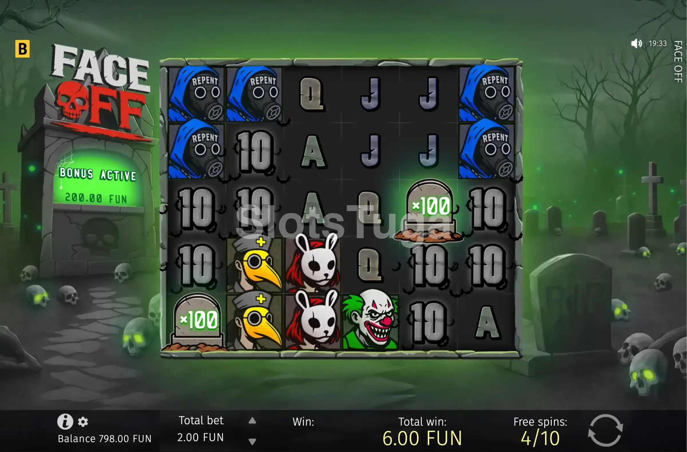 Rodadas grátis da slot Face Off com multiplicadores