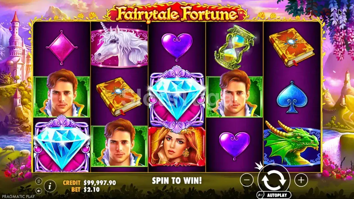 Jogo base da slot Fairytale Fortune da Pragmatic Play