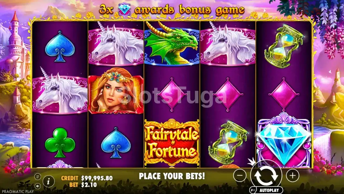 Segundo visual do jogo base da Fairytale Fortune Pragmatic Play