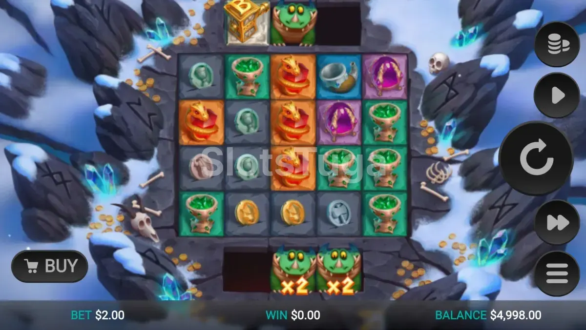 Tela inicial do jogo Fang's Inferno Dream Drop com os rouleaux em destaque