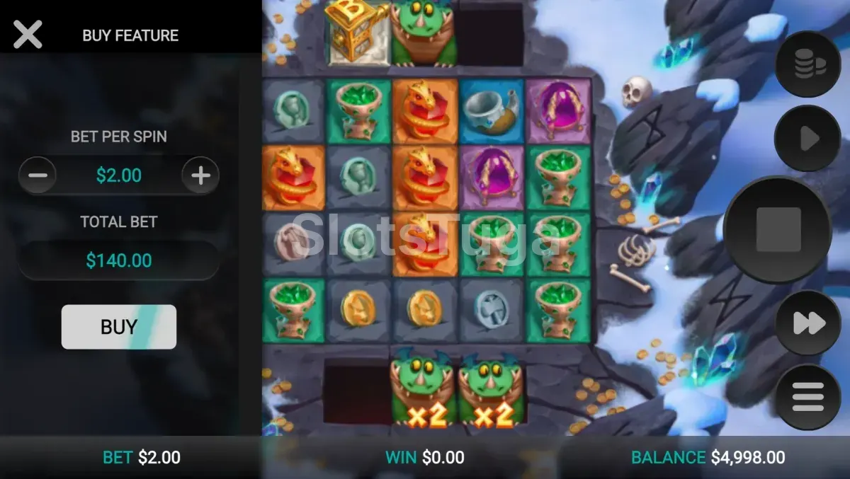 Tela de compra de bônus no Fang's Inferno Dream Drop