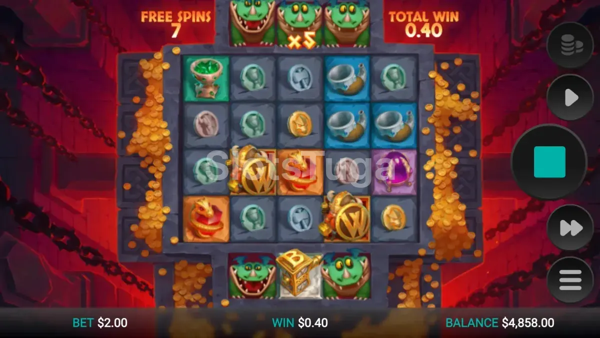 Rodadas grátis ativadas no Fang's Inferno Dream Drop com multiplicadores