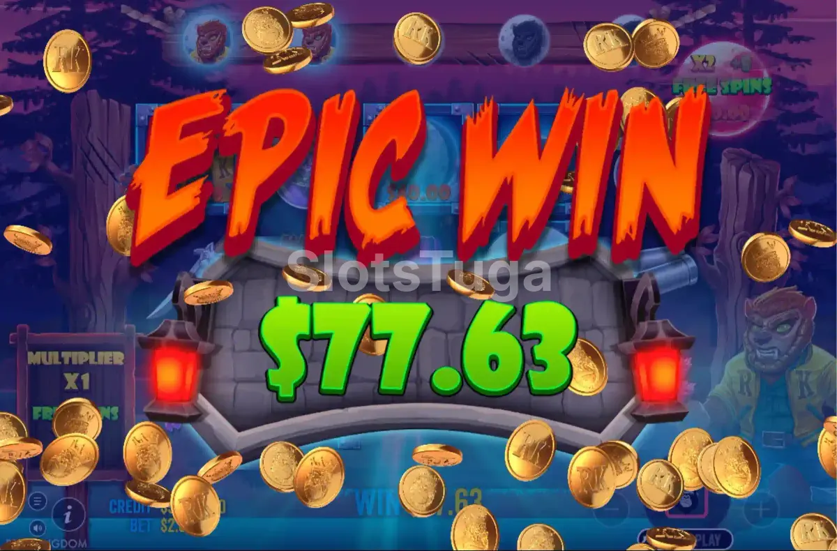 Grande vitória na Fangtastic Freespins com multiplicador ativado nos giros