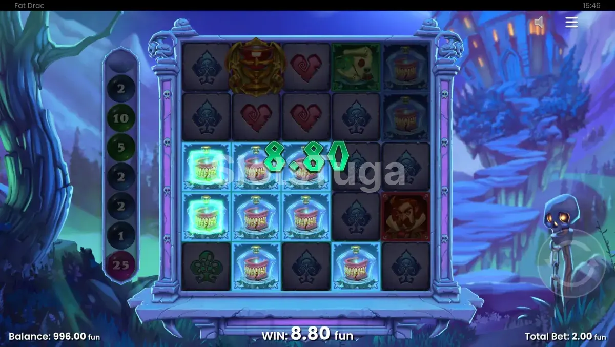 Fat Drac crescendo durante os giros grátis na slot Fat Drac da Push Gaming