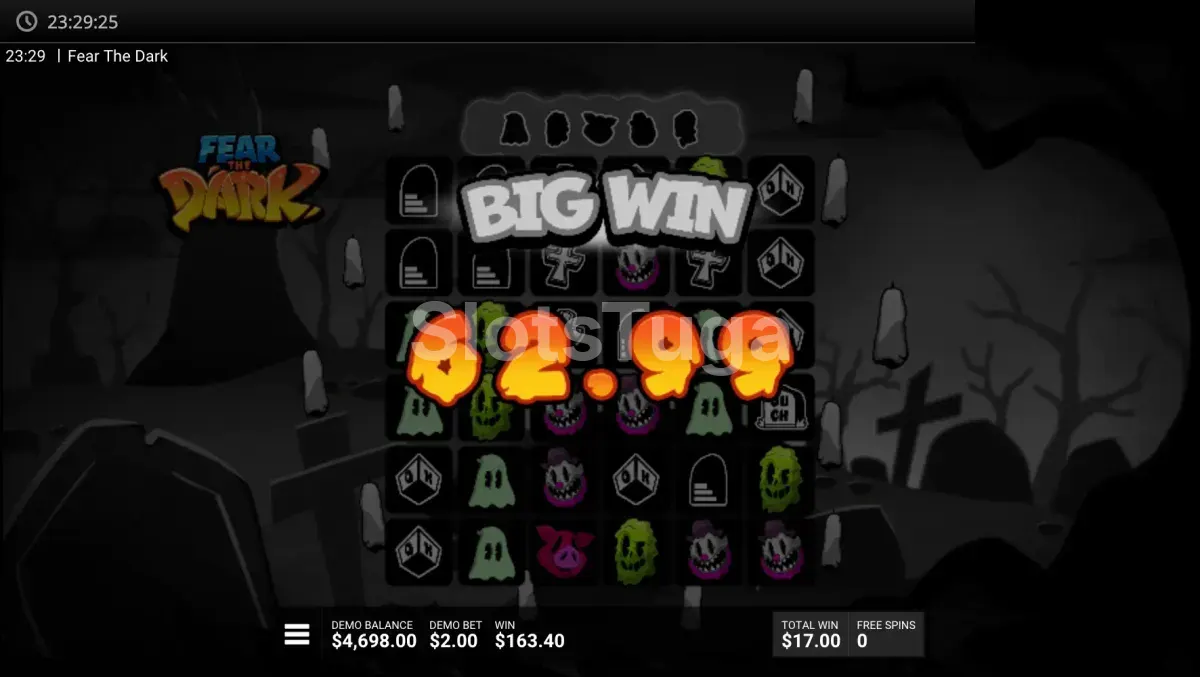 Big win na Fear the Dark com multiplicadores acumulados e prêmio expressivo na tela