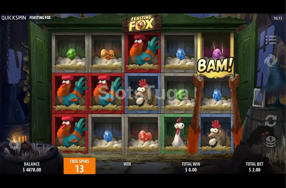 Free Spins do Feasting Fox ativado na tela