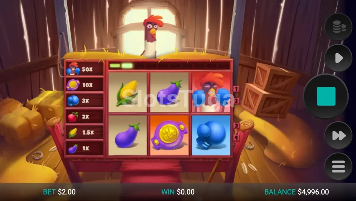 Segunda visão do jogo base da Feather Fury em ação