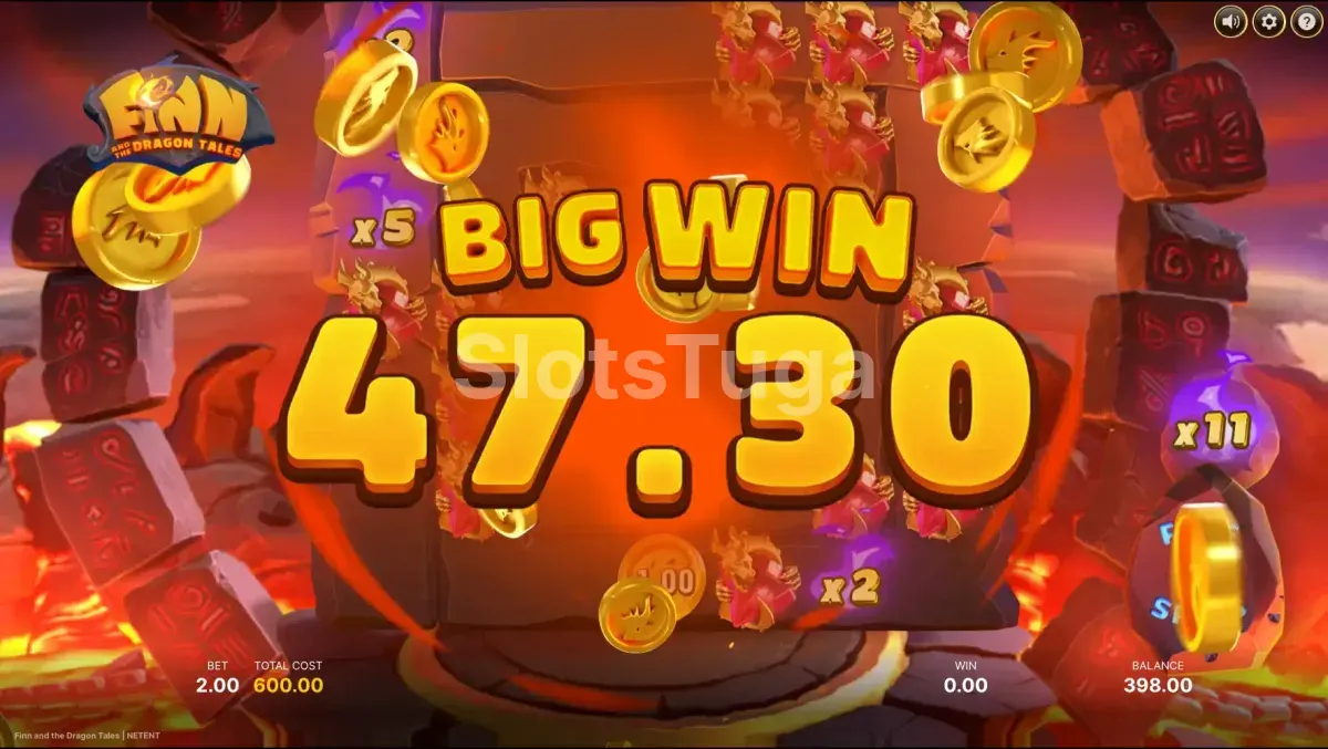 Big win no Finn and the Dragon Tales com multiplicadores em ação