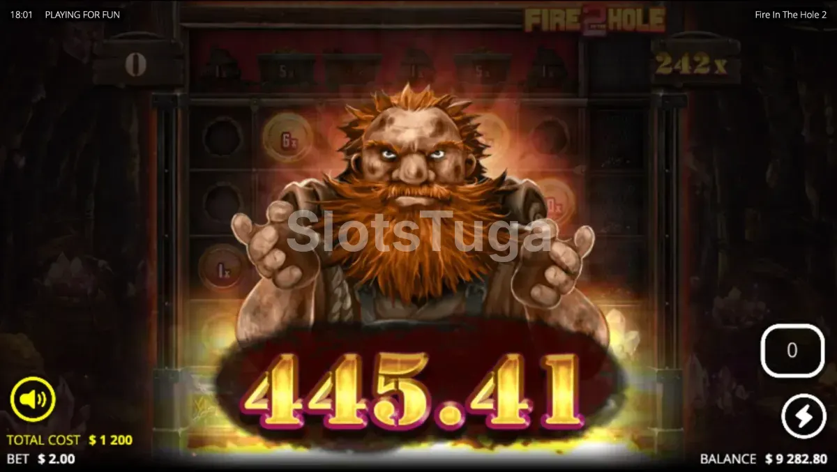Grande vitória no Fire In The Hole 2 com multiplicador altíssimo na tela