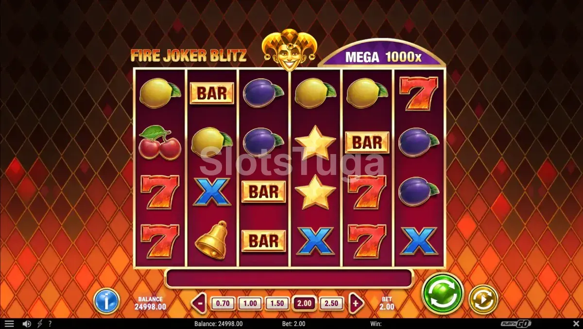 Tela principal do Fire Joker Blitz com grade 6x4