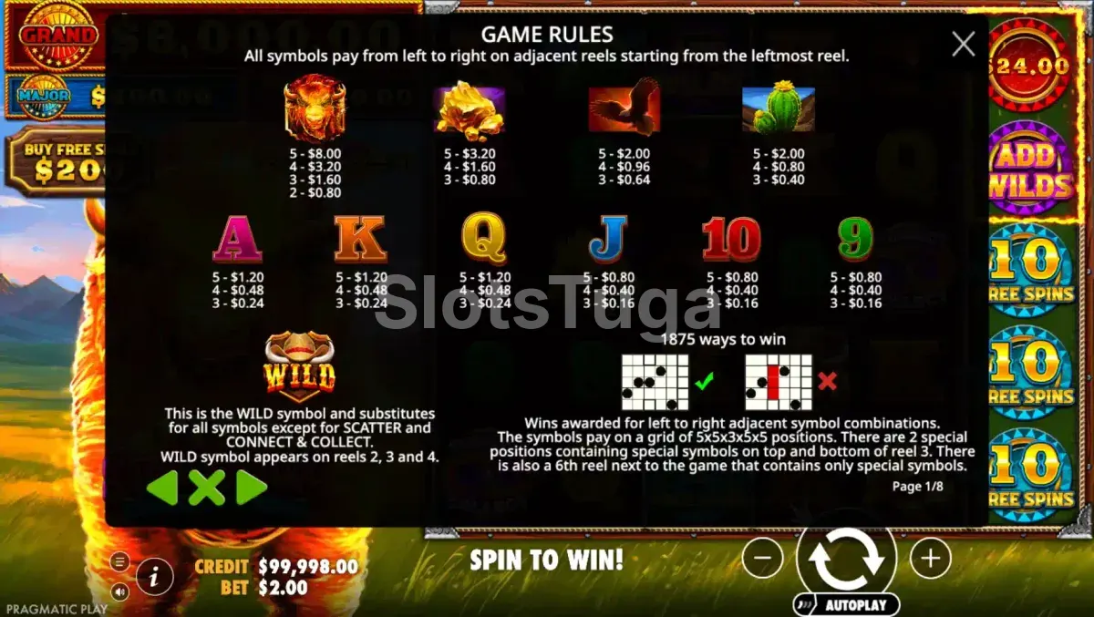 Tabela de pagamentos completa da Fire Stampede 2 com todos os símbolos e valores