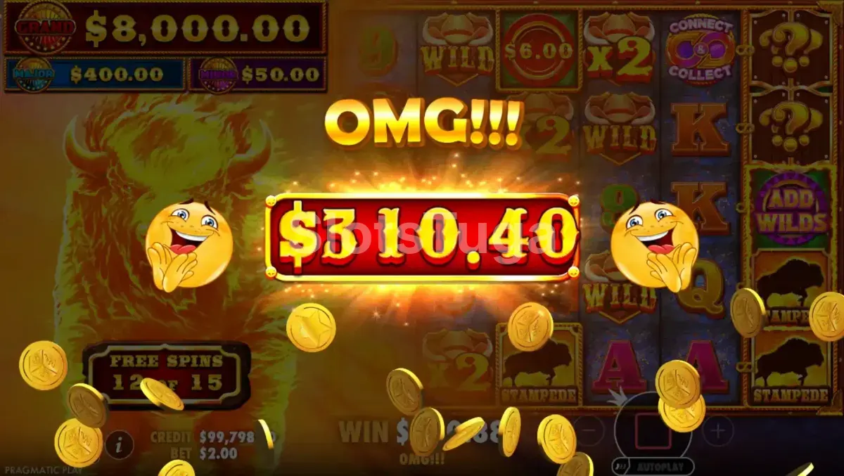 Big win na Fire Stampede 2 com multiplicadores ativos durante os free spins