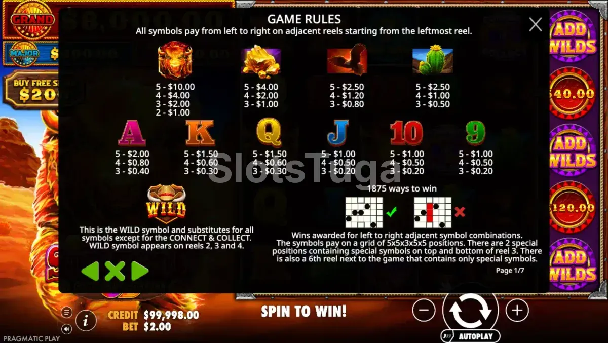 Tabela de pagamentos da Fire Stampede com todos os símbolos