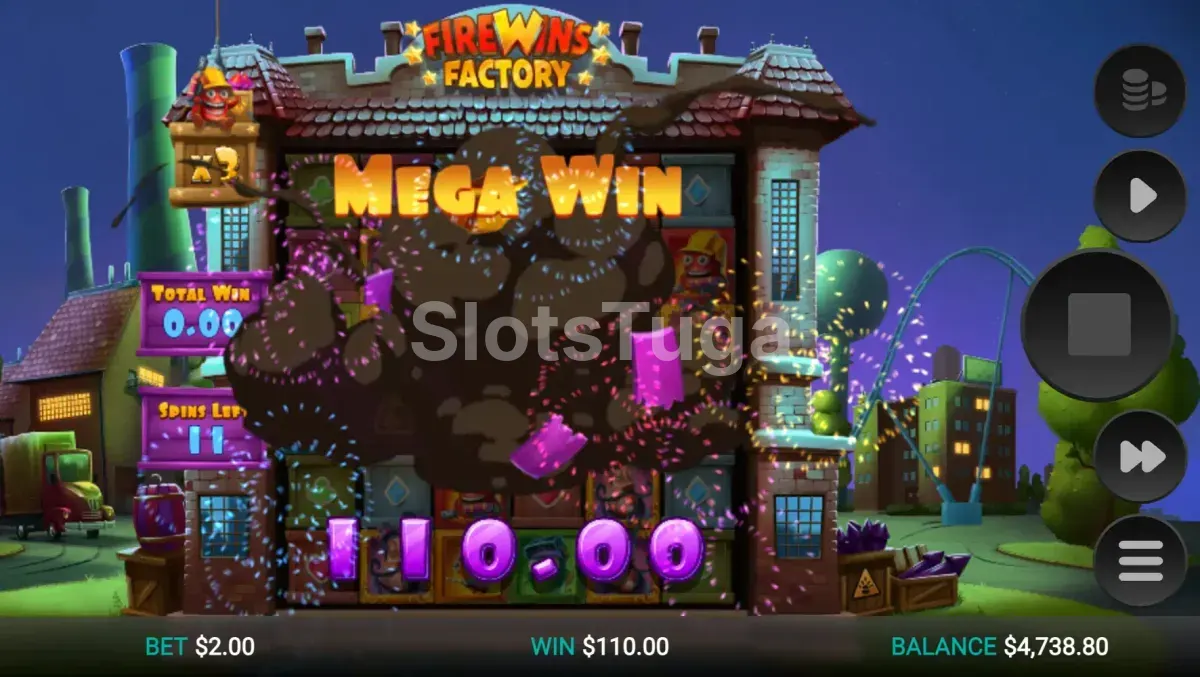 Grande vitória na Firewins Factory com multiplicador elevado em ação