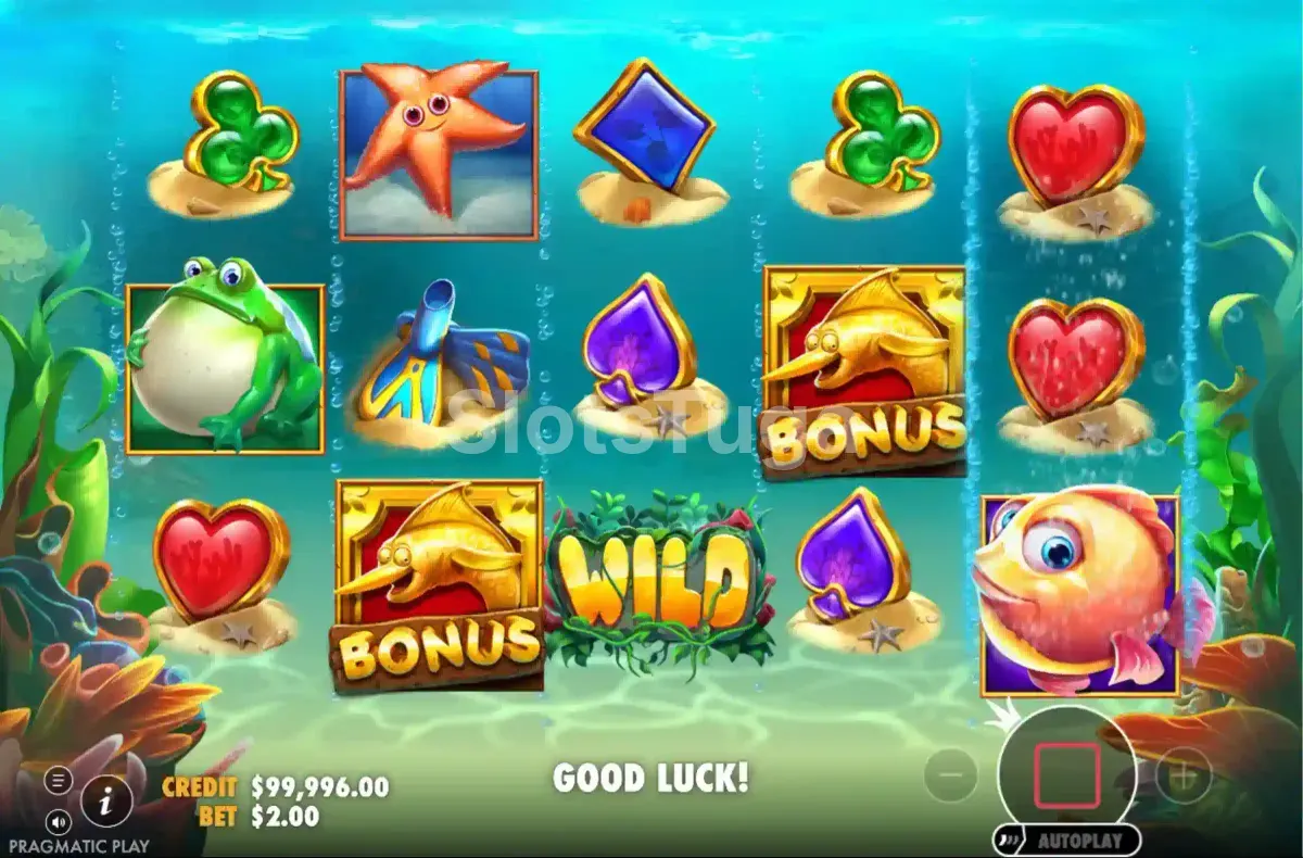 Segunda tela do jogo base da Fishin Reels com animações de peixes