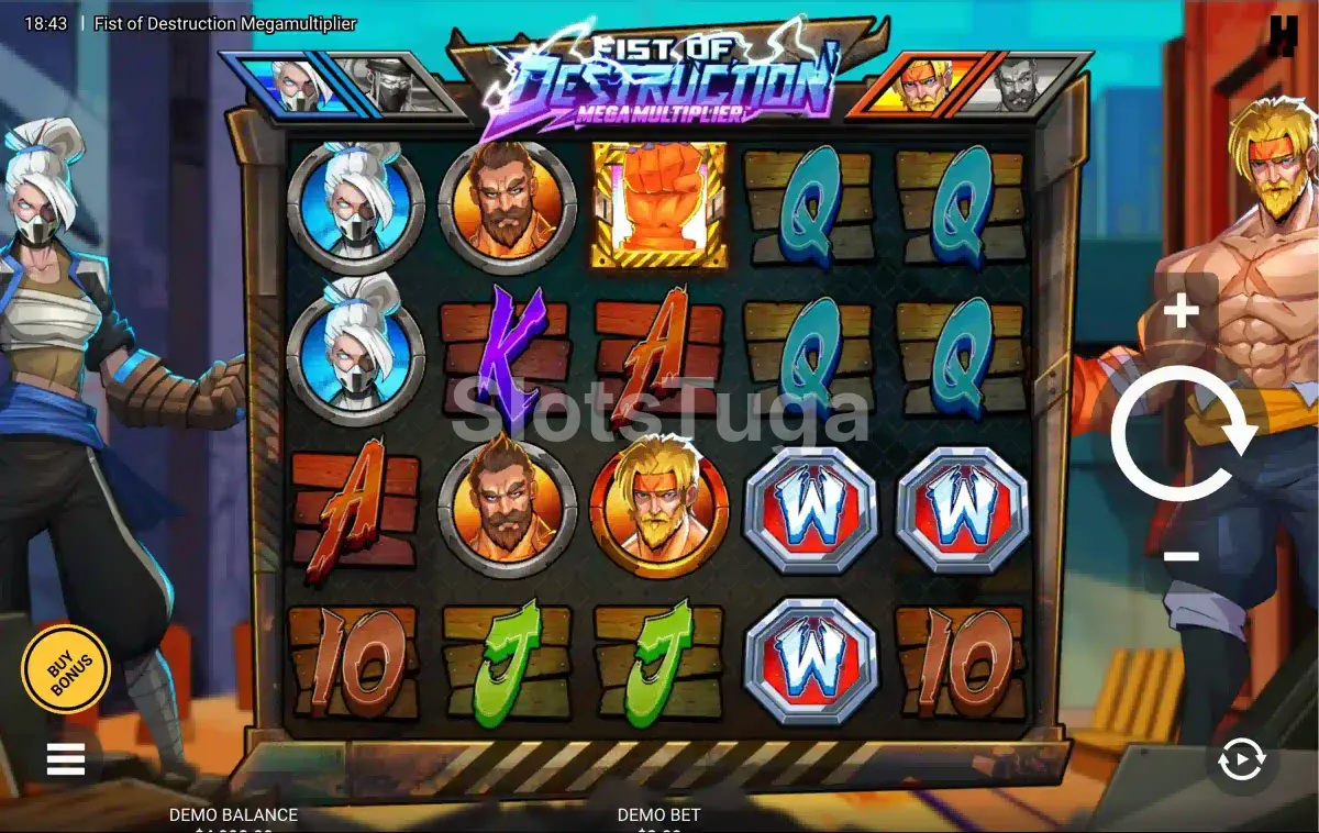 Ecrã do jogo base da Fist of Destruction Megamultiplier