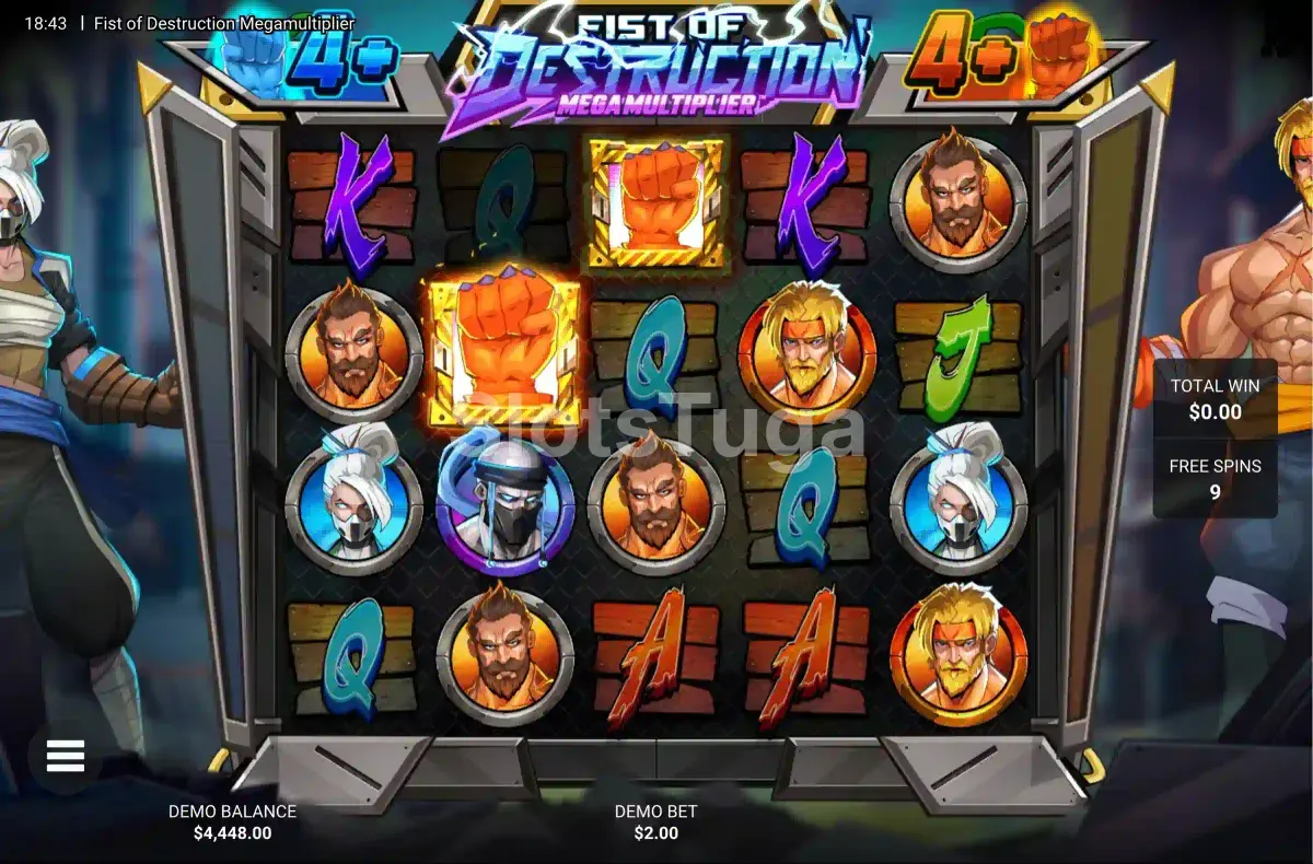 Rodadas grátis Throwdown na Fist of Destruction Megamultiplier