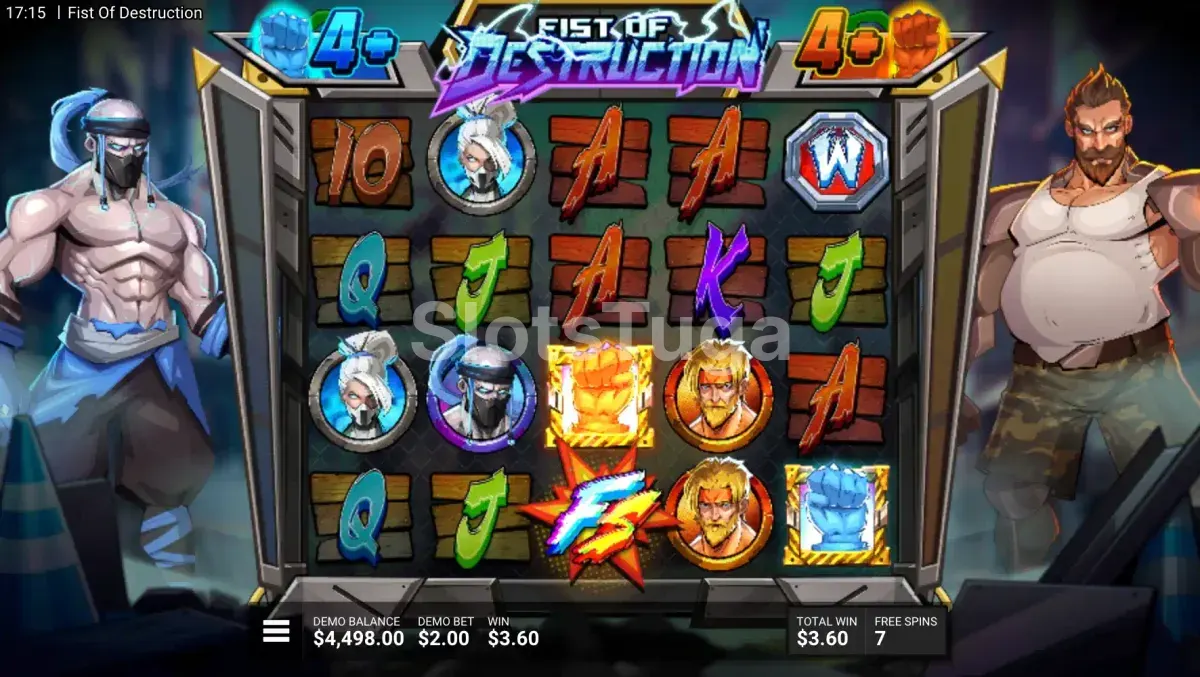Free spins em ação na Fist of Destruction com multiplicadores