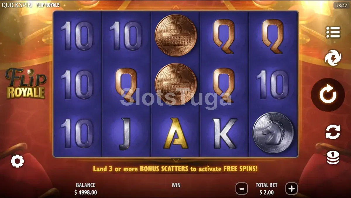 Jogo base da slot Flip Royale da Quickspin
