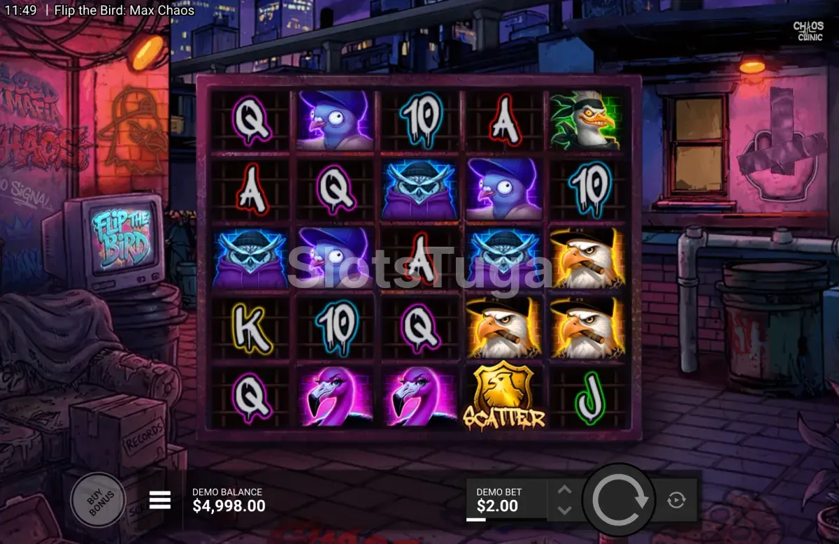 Jogo base de Flip the Bird Max Chaos com a grelha 5x5