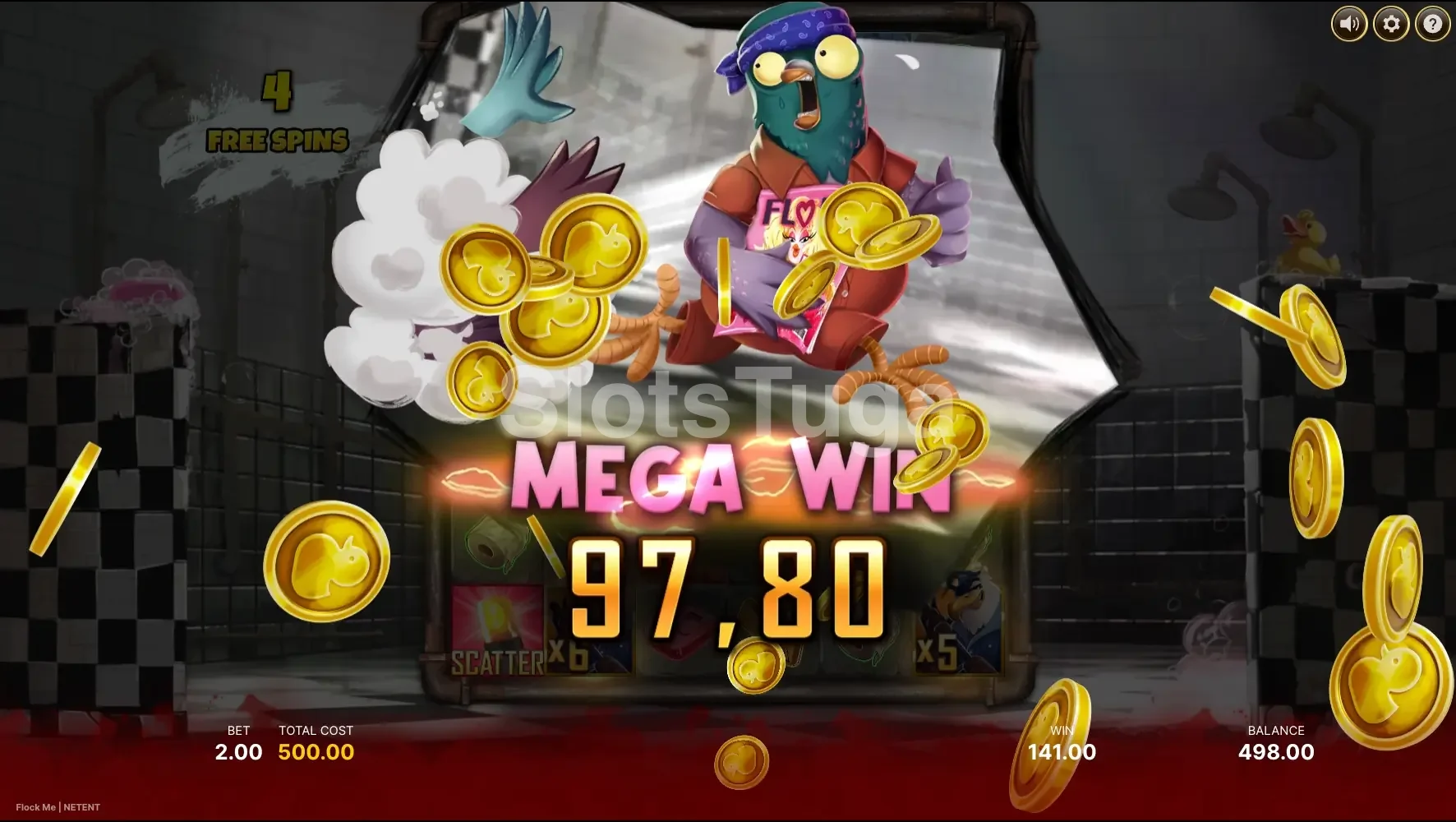 Grande vitória na slot Flock Me com multiplicadores acumulados