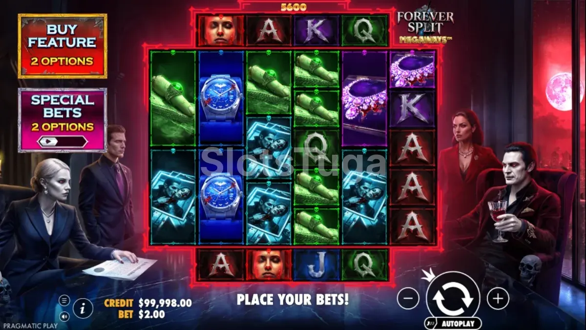Ecrã do jogo base de Forever Split Megaways