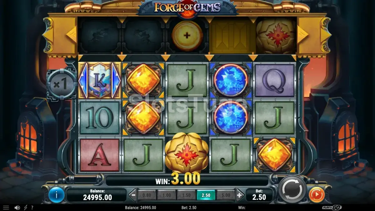 Recursos especiais em ação durante o jogo base da Forge of Gems