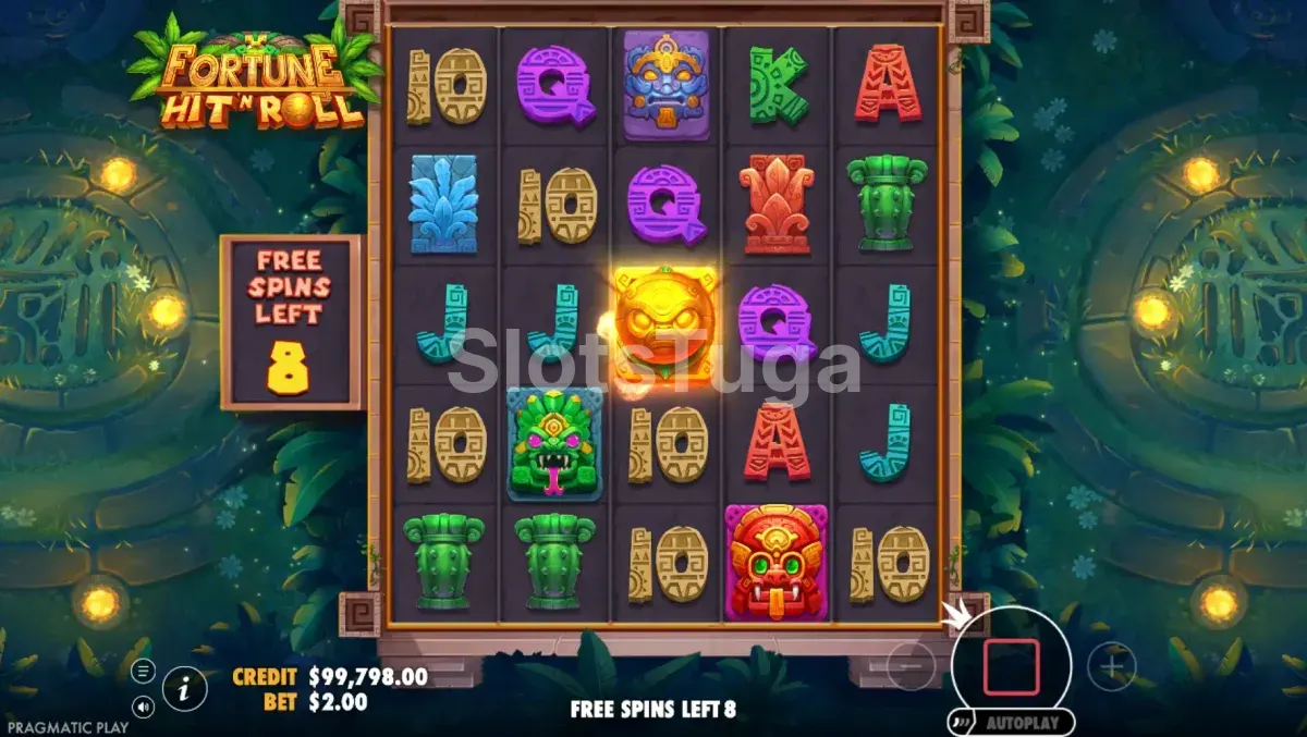 Rodadas grátis ativas na Fortune Hit 'N' Roll com multiplicadores