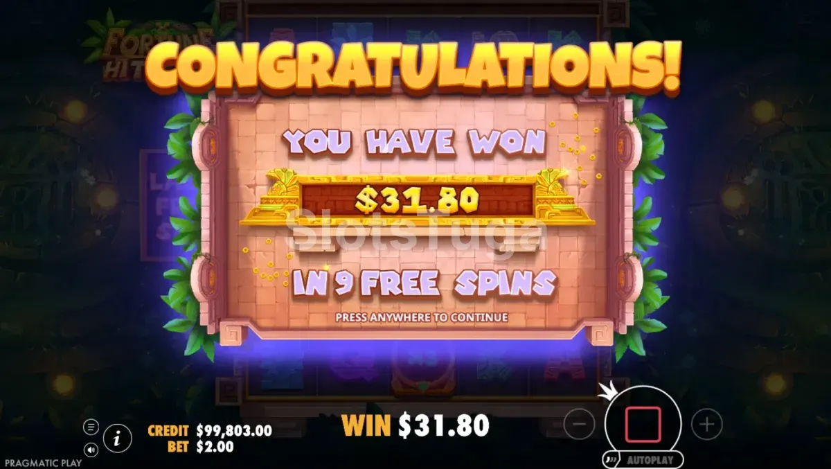 Grande vitória na Fortune Hit 'N' Roll mostrando o potencial máximo do jogo