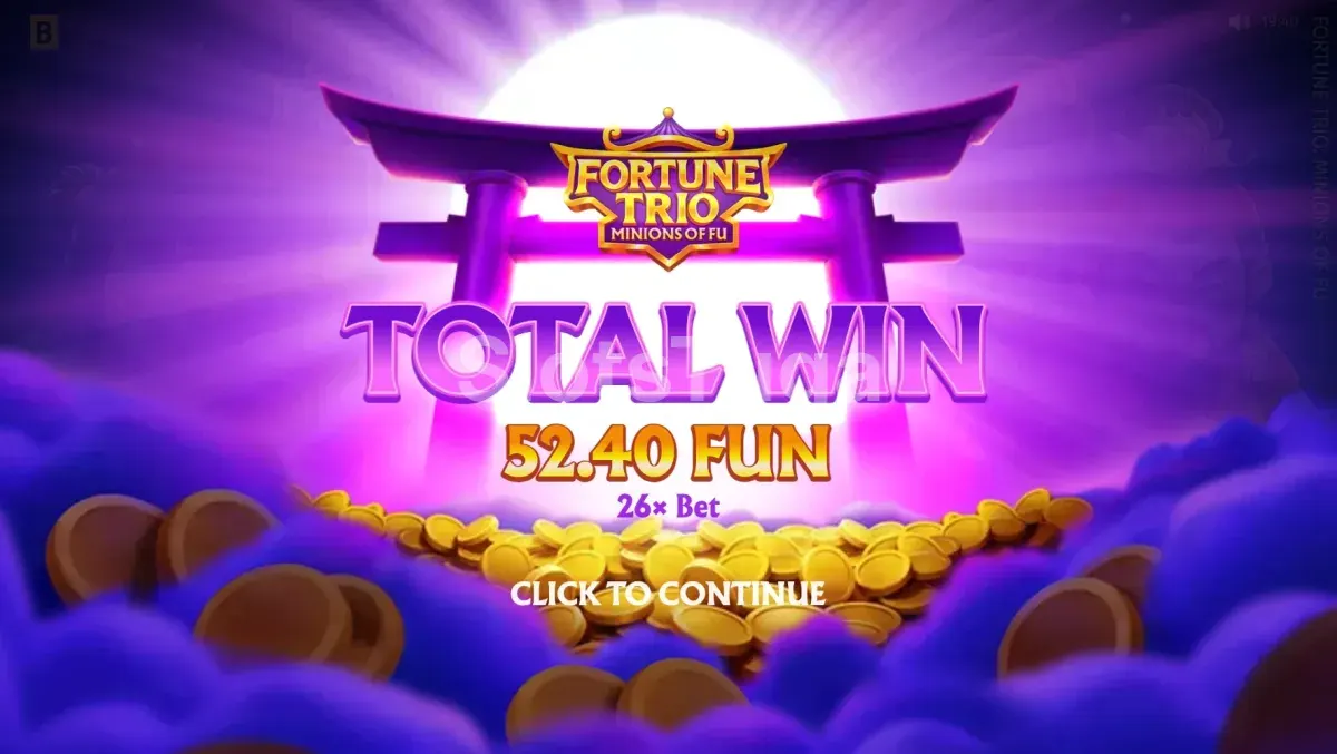 Ecrã de gain elevado em Fortune Trio Minions Of Fu