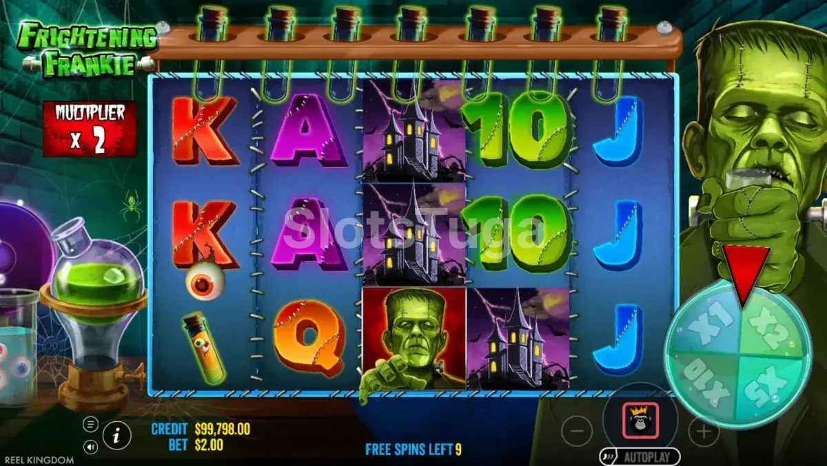 Monster Trail Free Spins do Frightening Frankie com multiplicadores ativos