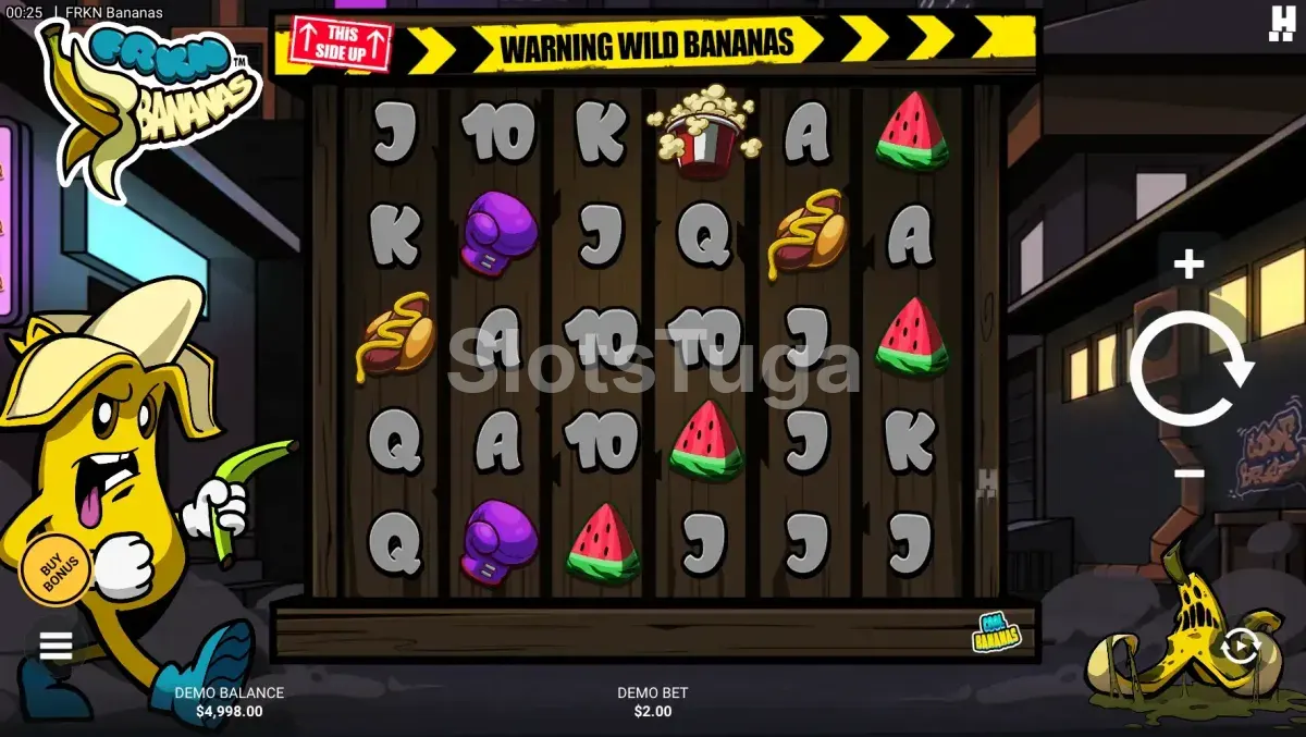 Jogo base do FRKN Bananas com a cidade de Peelington ao fundo